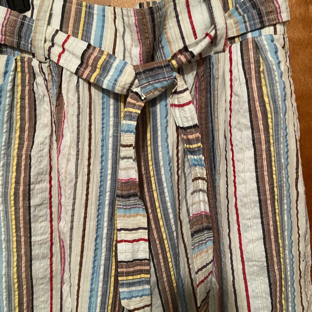 Seersucker Striped Wide leg Pants - Picture 2 of 6